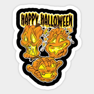 Halloween Pumpkins carved as Jack-O-Lanterns Sticker